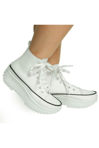 Comprar white Sneakers estilo Converse con platafoma y bota