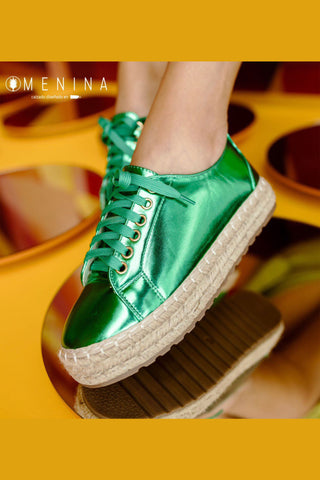 Comprar verde Sneakers urbanos con suela en yute