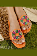 Sandalias Flip Flop elegantes con detalle de brillantes