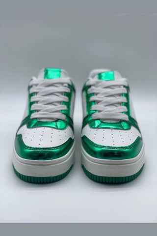 Buy green Sneakers clásicos con detalles metalizados