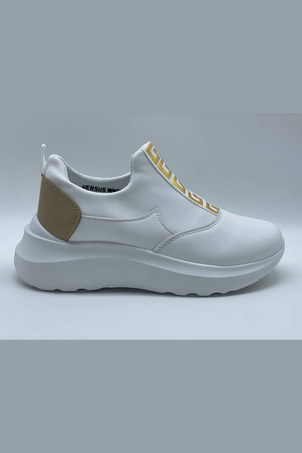 Sneakers sin cordones con diseño dorado