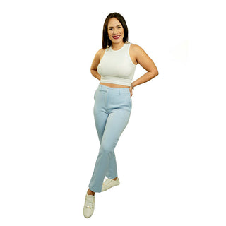 Buy blue HIGH-RISE SHORT CASUAL TROUSERS