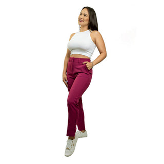 Buy magenta HIGH-RISE SHORT CASUAL TROUSERS