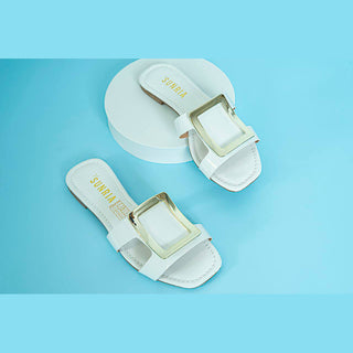 Buy white STREET-3 FLAT SANDAL IN PATENT LEATHER