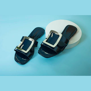 Buy blue STREET-3 FLAT SANDAL IN PATENT LEATHER