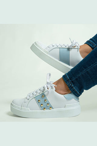 Comprar blue Sneaker Paloma blancos con taches y detalle en color pastel