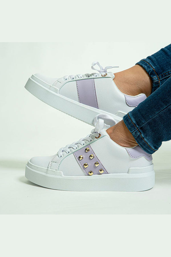 Paloma white sneakers with studs and pastel color detail