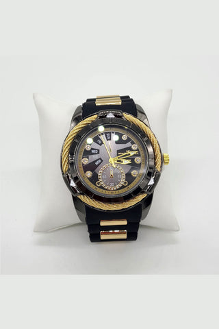 Comprar black-gold Reloj deportivo con detalles dorados