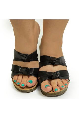 Sandalias de plataforma con diseño de nudos sin correas