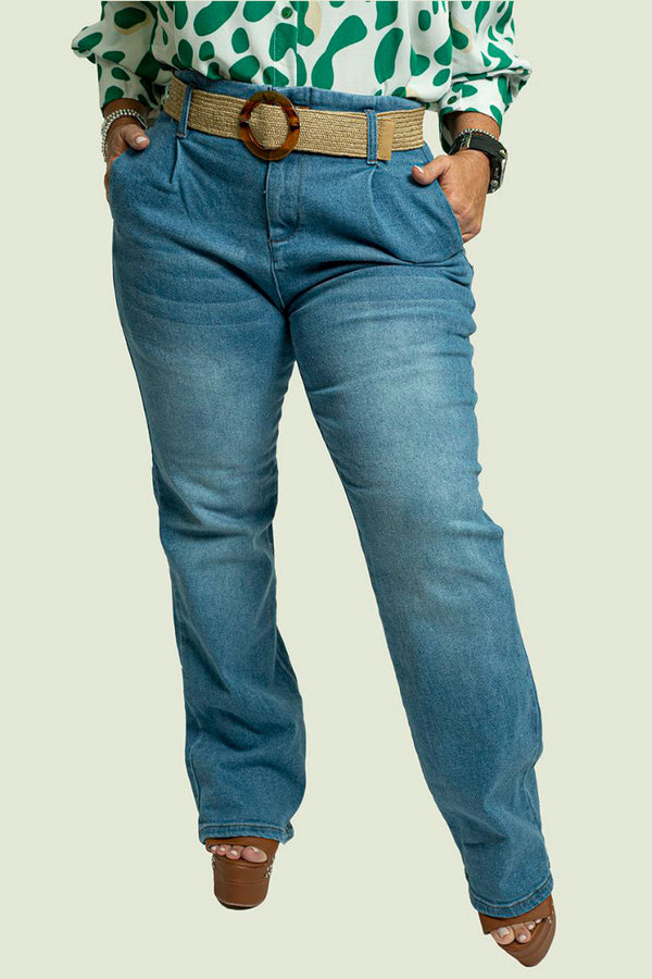 Jean paper bag semi ajustado y de bota ancha