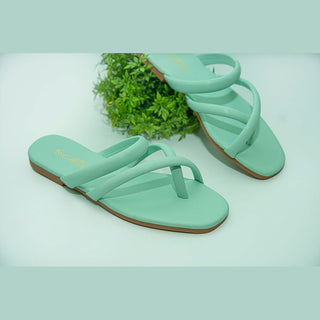 Buy mint Flat strappy sandals in neutral colors