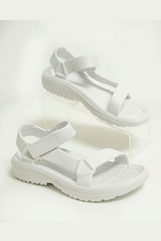 Buy white Sandals with rubber base and velcro