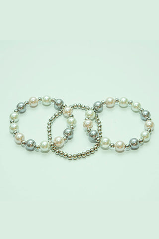 Set x 3 brazaletes con perlas