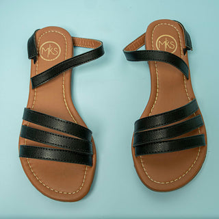 Buy black CASUAL FLAT SANDALS IN NEUTRAL COLORS