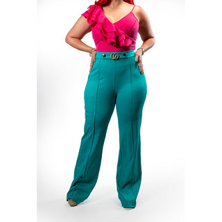 GREEN TROUSERS WITH BELT