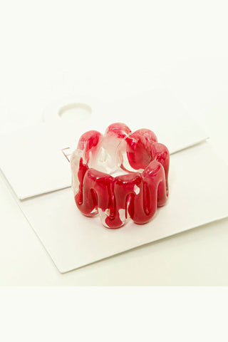 Buy red-one-size Anillos en resina acrílica, ONE SIZE