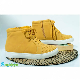 Buy mustard OLIVIA-1 TENNIS STYLE BOOTS WITH LACES