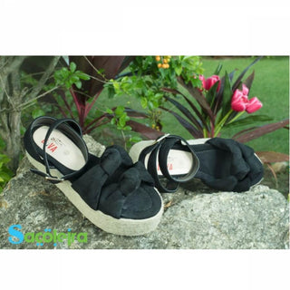 Buy black NILKA-G PLATFORMS WITH JUTE AND FRONT KNOTS